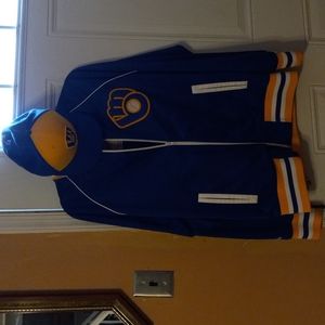 Milwaukee Mitchell and Ness jacket fitted hat...